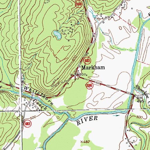 Topographic Map of Markham, VA