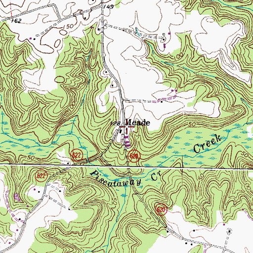 Topographic Map of Meade, VA