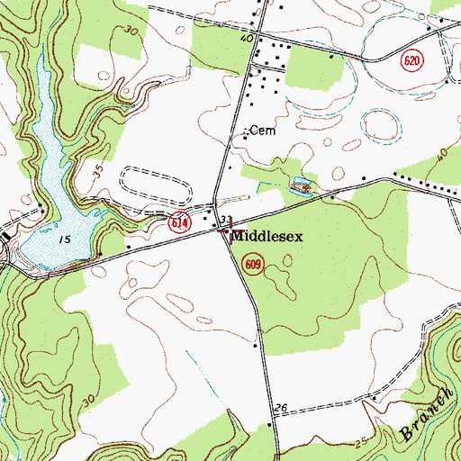 Topographic Map of Middlesex, VA
