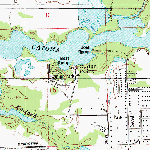 Topographic Map of Cedar Point, AL