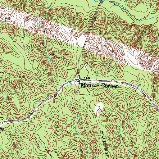 Topographic Map of Monroe Corner, VA