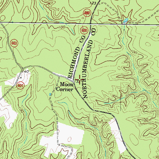 Topographic Map of Moon Corner, VA