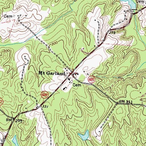 Topographic Map of Mount Garland, VA