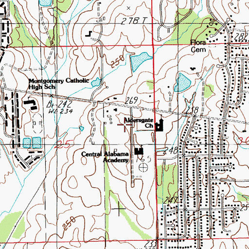 Topographic Map of Central Alabama Academy, AL