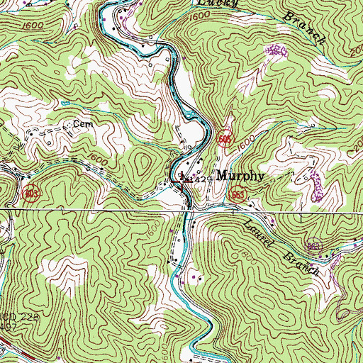 Topographic Map of Murphy, VA