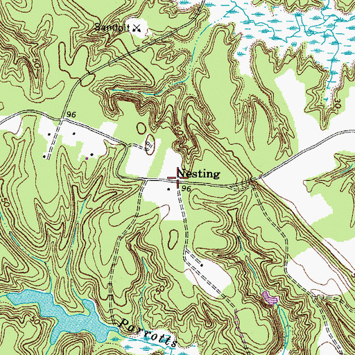 Topographic Map of Nesting, VA