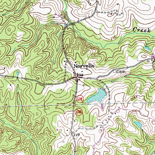 Topographic Map of Norvello, VA
