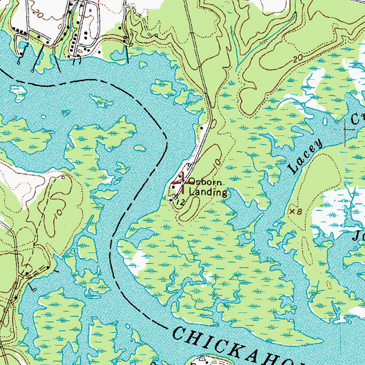 Topographic Map of Osborn Landing, VA