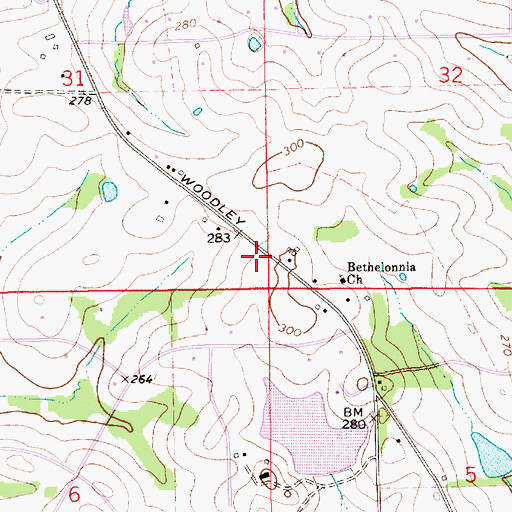 Topographic Map of Chambers (historical), AL