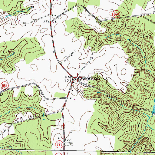 Topographic Map of Owenton, VA
