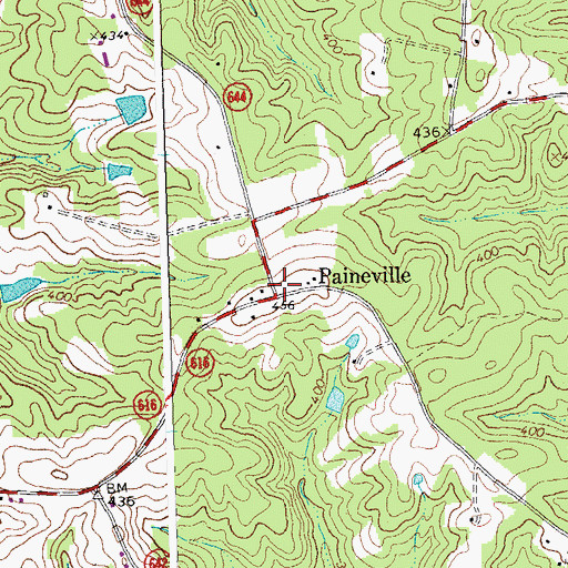 Topographic Map of Paineville, VA