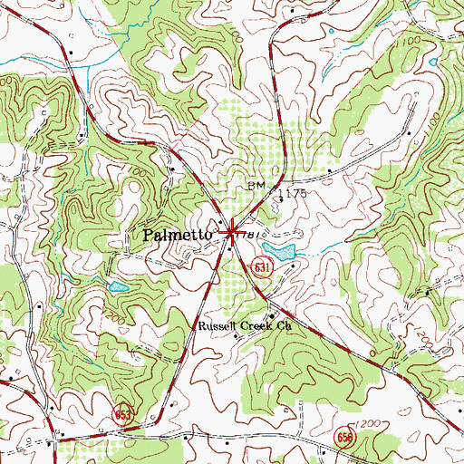 Topographic Map of Palmetto (historical), VA