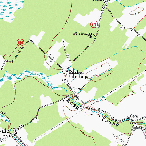 Topographic Map of Parker Landing, VA