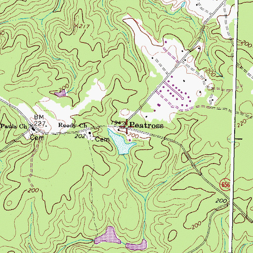 Topographic Map of Peatross, VA