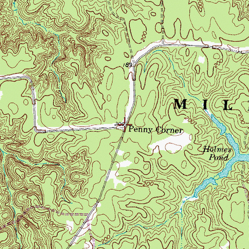 Topographic Map of Penny Corner, VA