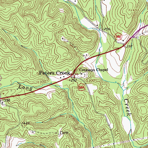 Topographic Map of Peters Creek, VA