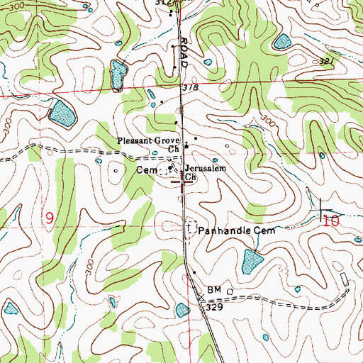 Topographic Map of Cherry Hill School (historical), AL