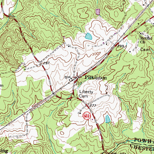 Topographic Map of Pilkinton, VA