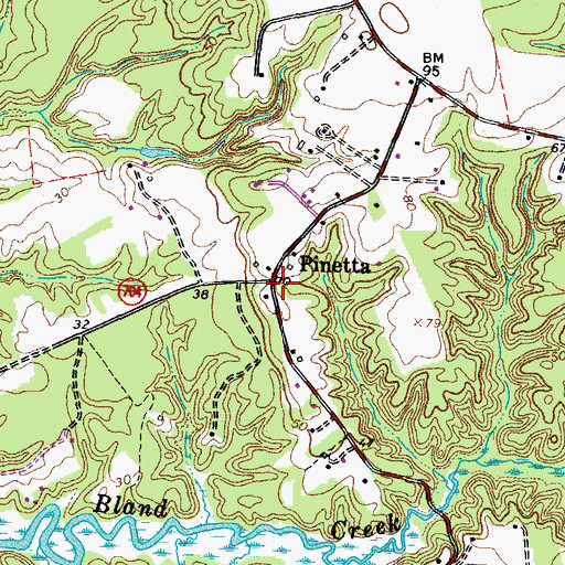 Topographic Map of Pinetta, VA