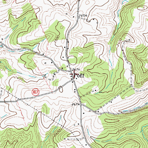 Topographic Map of Poff, VA