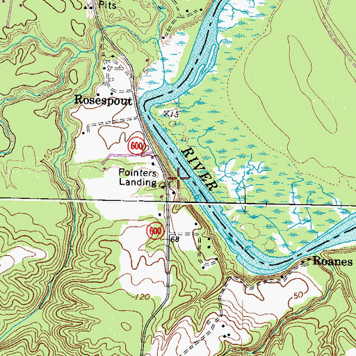 Topographic Map of Pointers Landing, VA