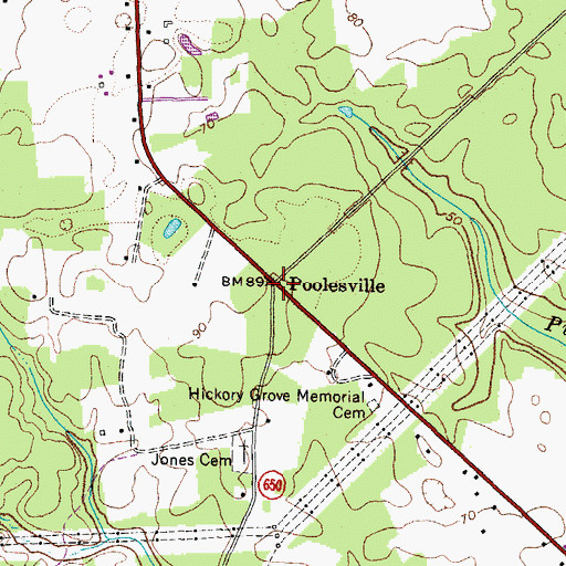 Topographic Map of Poolesville, VA