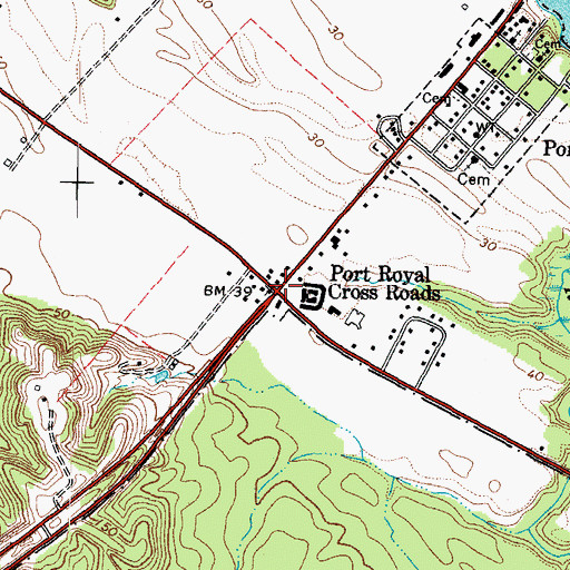 Topographic Map of Port Royal Cross Roads, VA
