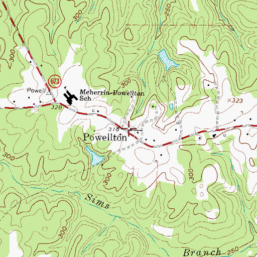 Topographic Map of Powellton, VA