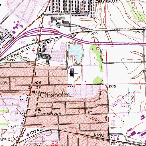 Topographic Map of Chisholm Elementary School, AL