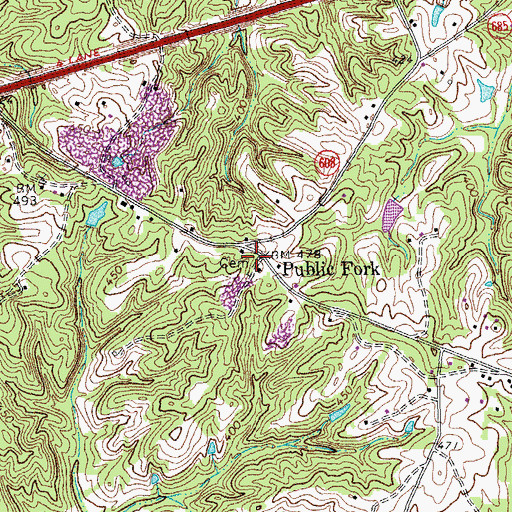Topographic Map of Public Fork, VA