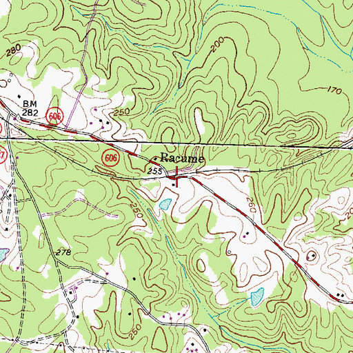 Topographic Map of Racume, VA