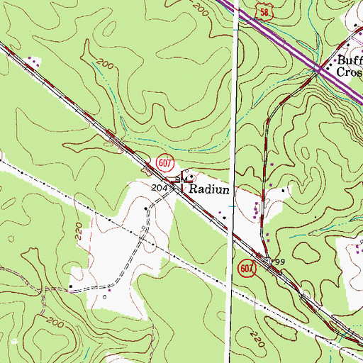 Topographic Map of Radium, VA