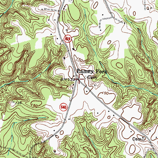 Topographic Map of Ramey Fork, VA