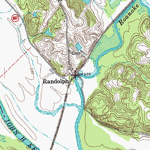 Topographic Map of Randolph, VA