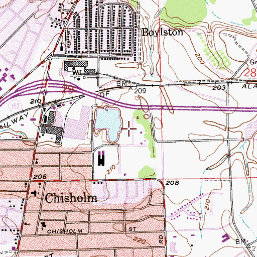 Topographic Map of Chisholm Park, AL