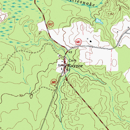 Topographic Map of Raynor, VA