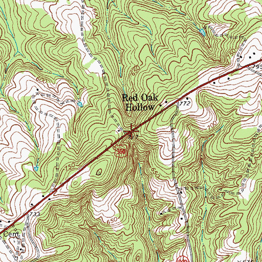 Topographic Map of Red Oak Hollow, VA