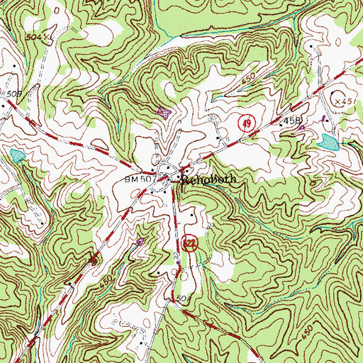 Topographic Map of Rehoboth, VA