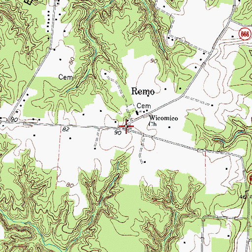 Topographic Map of Remo, VA