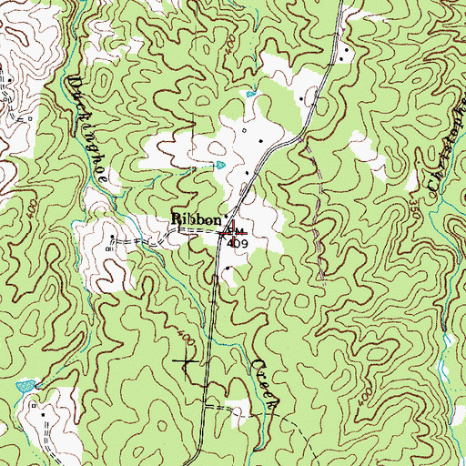 Topographic Map of Ribbon, VA