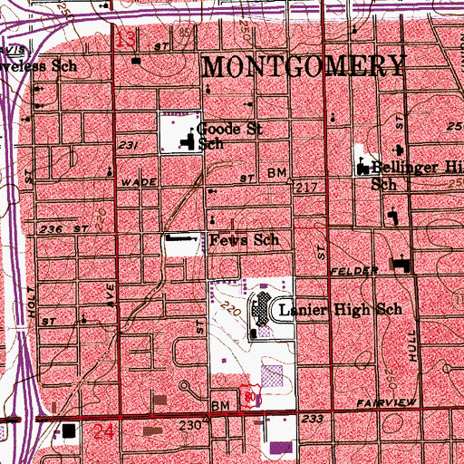 Topographic Map of Christ Temple Church, AL