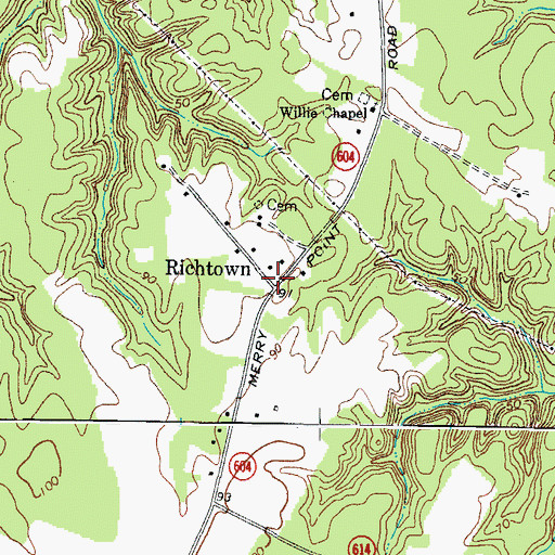 Topographic Map of Richtown, VA