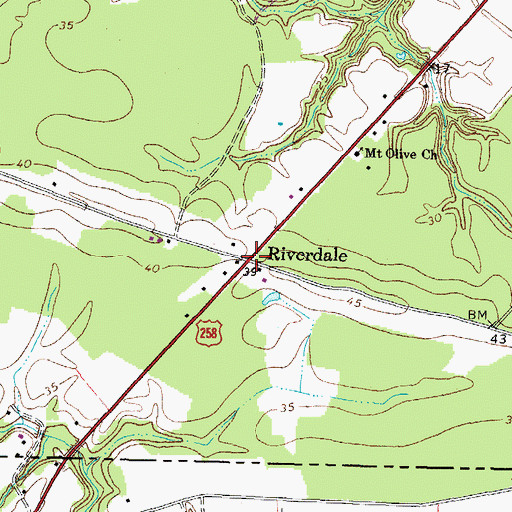 Topographic Map of Riverdale, VA