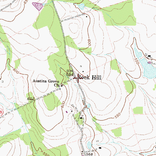 Topographic Map of Rock Hill, VA