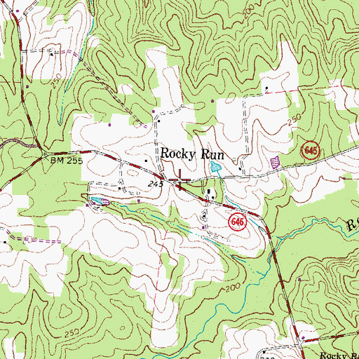 Topographic Map of Rocky Run, VA