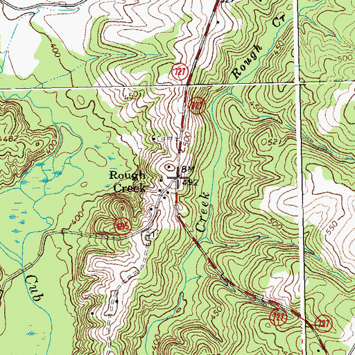 Topographic Map of Rough Creek, VA