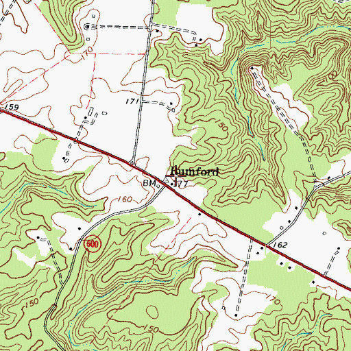 Topographic Map of Rumford, VA
