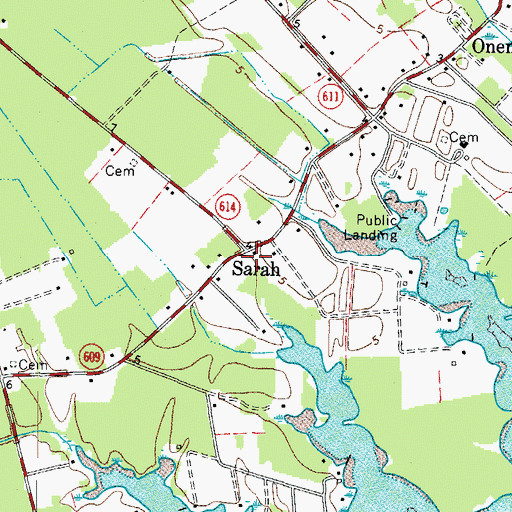 Topographic Map of Sarah, VA