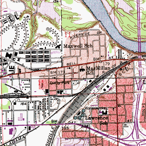 Topographic Map of Church of God, AL