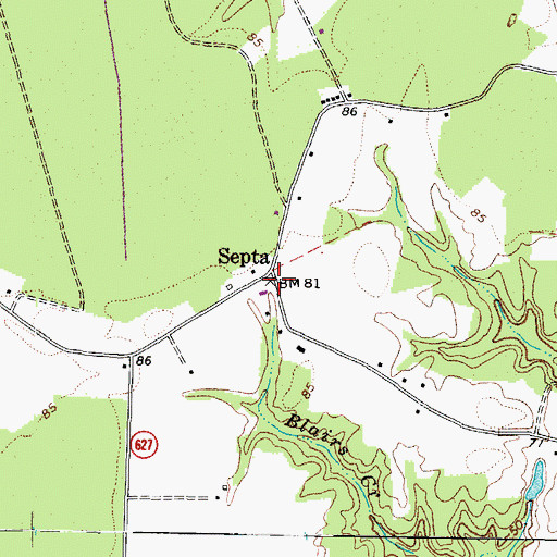 Topographic Map of Septa, VA